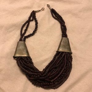 Brown and gold statement necklace